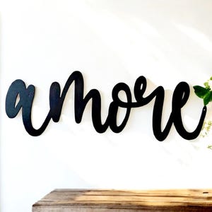 Amore metal sign | italian love sign |  cursive amore sign | wedding gift | anniversary | rustic word art | metal wall art | farmhouse sign