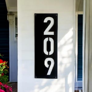 Large vertical address sign | house number sign | industrial digit sign | home address | outdoor sign | metal art | house numbers |