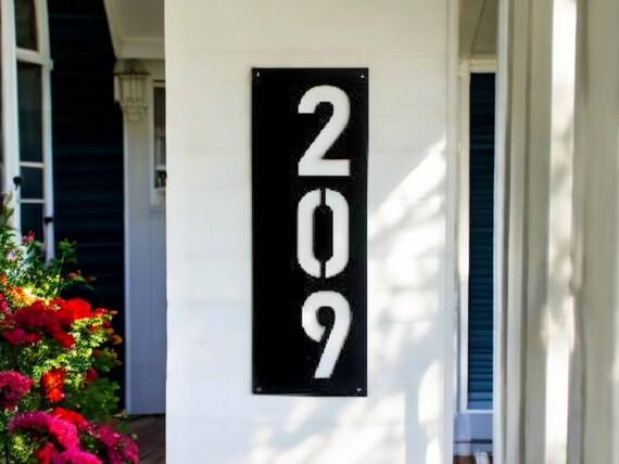 Large vertical address sign | house number sign | industrial digit sign | home address | outdoor sign | metal art | house numbers |