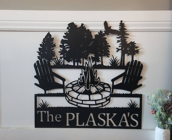 Custom campfire sign | personalized camp sign | last name camp sign | metal camping sign | weatherproof camp sign | camp name sign