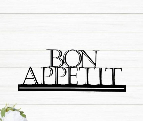Bon appetit sign | bon appetit metal sign | enjoy your meal  | homemade sign | french kitchen decor | bon appetit kitchen | kitchen sign