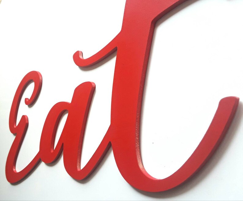 Eat Script Sign |Recycled Steel Kitchen Sign Cursive Font Metal Eat Sign Dining Room Decor Cursive Metal Word Cursive Eat Sign