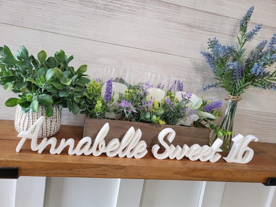 Freestanding Sweet 16 Sign | Sweet 16 Party Decor | Candy Theme Sign | Cake Sweets Table Sign | Teen Birthday Party Sign | Name Sign
