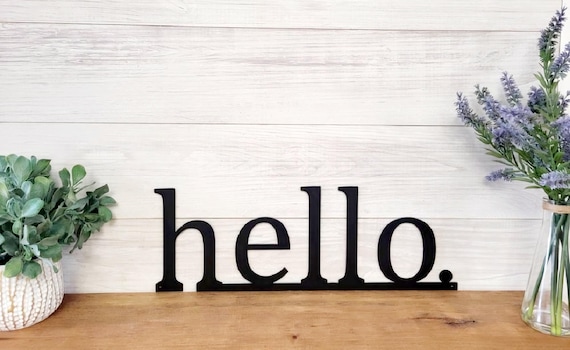 Hello Metal Sign | Hello Entryway Sign | Hello Metal Word | Front Door Decor | Entry Decor | Welcome Sign Foyer
