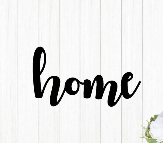 Home Sign | Rustic Home Sign| Farmhouse Wall Decor | Home Metal Sign | Home Entryway Sign | Home Cursive Metal Word | Home Sweet Home Sign
