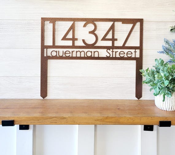 Modern Address Sign | Garden Address Sign | Garden House Numbers | Horizontal Address Sign | Cabin Number Sign | Camp Sign