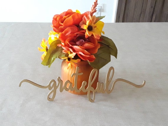 Mini Grateful Sign |  Thanksgiving Place Settings | Party Table Settings | Wood Grateful Sign | Wedding Table Decor | Farmhouse Dining Room