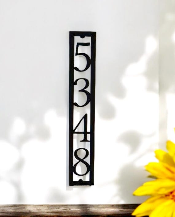 Modern Address Plaque Metal Address Sign Vertical Address Sign Modern House Number Sign Modern Industrial Metal Address Weatherproof Sign