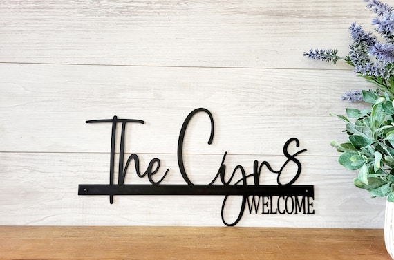 Personalized family name sign |  welcome sign | anniversary gift | metal last name sign | family sign | wall decor | wedding gift