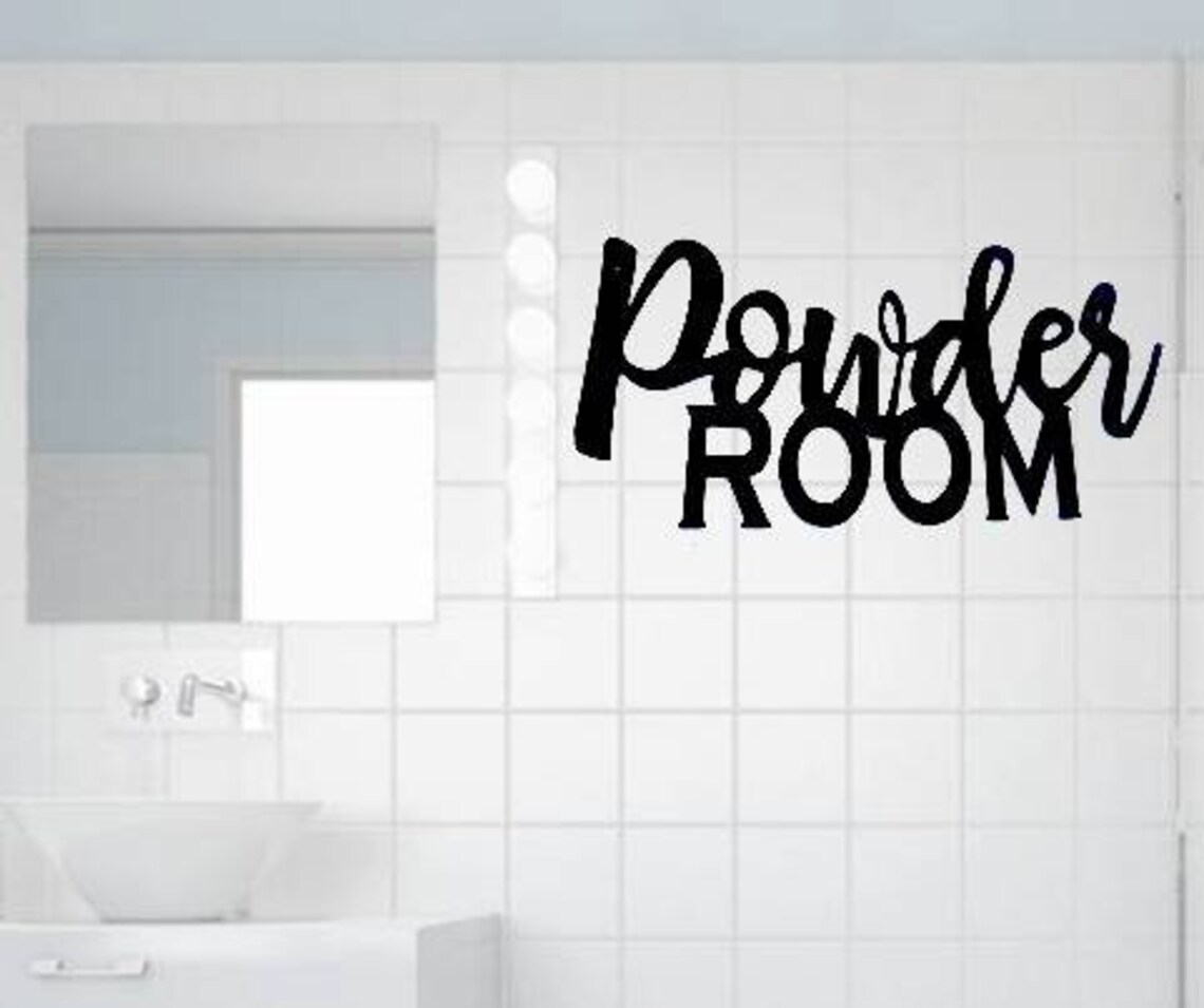 Powder Room Sign Metal Powder Room Sign Bathroom Decor Etsy