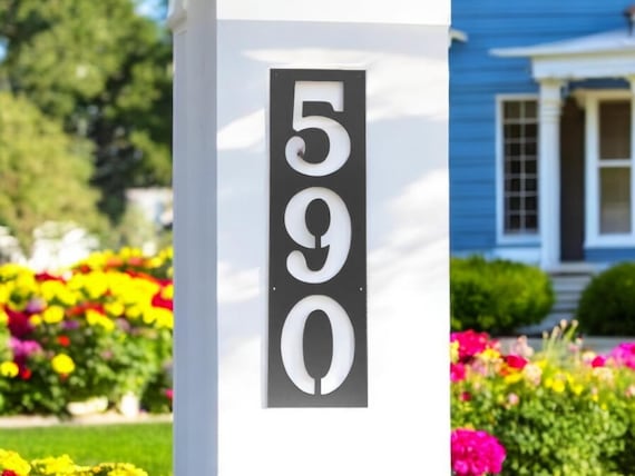Large Number Metal Sign | Home Address Sign | Vertical Address Sign | Address Number Sign | Metal Address | Weatherproof Sign | Metal Art
