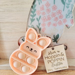 Easter Bunny Popper Favors | Class Easter Gift | Custom Pop Button Favors | Personalized Kids Easter Gifts | Fidget Toy | Poppin Easter Gift