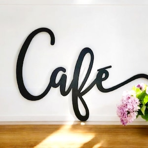Café Sign | Coffee Bar Sign | Metal Cafe Sign | Metal Coffee Bar Sign | Coffee Lovers Decor | Rustic Word Art | Housewarming or Wedding Gift