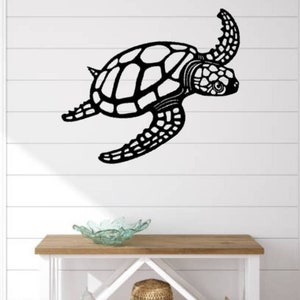 Metal sea turtle sign | sea turtle sign | hawaiian decor | nautical bathroom decor | ocean theme decor | beach house decor | turtle gift