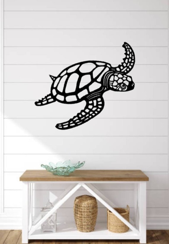 Metal sea turtle sign | sea turtle sign | hawaiian decor | nautical bathroom decor | ocean theme decor | beach house decor | turtle gift