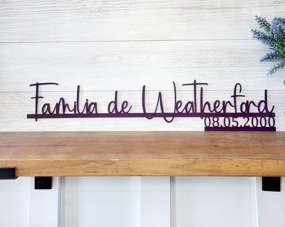 Personalized Family Name Sign | Anniversary Gift | Metal Last Name Sign ...