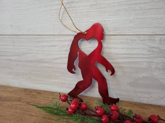 Big foot ornament | sasquatch ornament | metal big foot sign | bigfoot lover gift | christmas gift | stocking stuffer