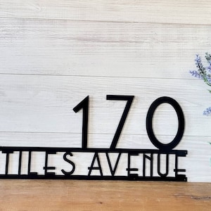 Custom address sign | modern house numbers | street name sign | metal home address sign | horizontal address number | weatherproof address