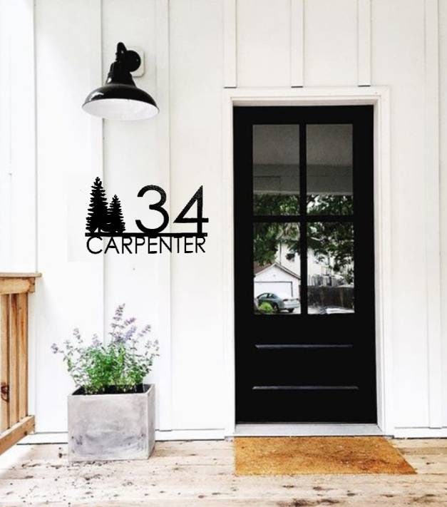 Rustic Address Sign | Pine Tree Sign | House Numbers | Metal Address Sign - Picture 6 of 29