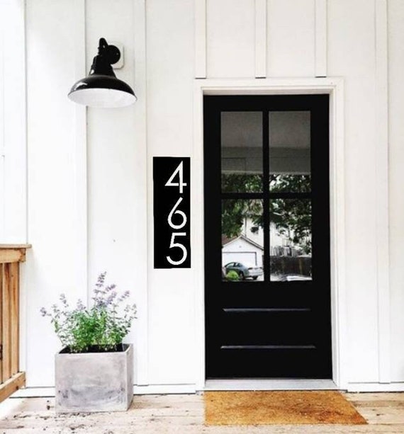 Large number address plaque metal address sign vertical address sign house number sign modern industrial metal address weatherproof sign