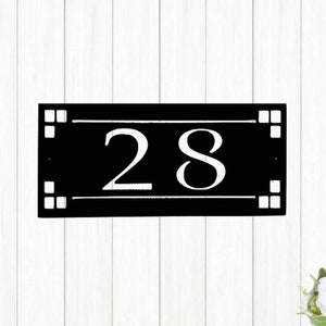 Arts and Craft Address Sign | Craftsman Address Plaque | Mission Style Address Sign | Art and Craft House Numbers | Horizontal Address Sign
