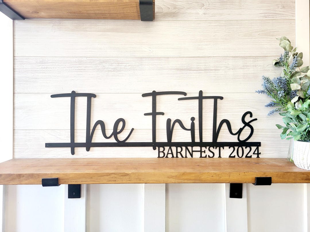 Personalized Family Name Sign | Anniversary Gift | Metal Last Name Sign ...