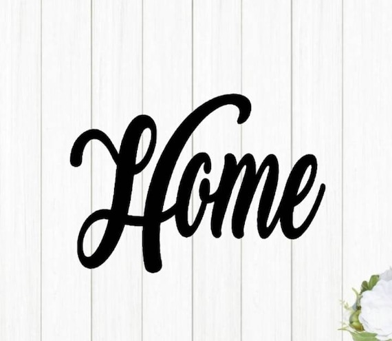 Home Sign | Fancy Home Sign| Farmhouse Style Home Sign | Wall Decor | Metal Home Sign | Entryway Sign | Home Cursive Word | Home Sweet Home