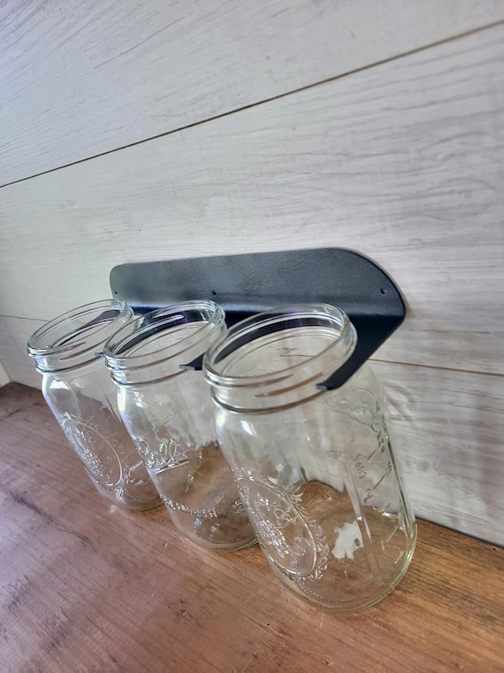 Triple Mason Jar Holder |  Three in one Jar Holder | Wall Mount Storage | Art Supply Storage | Toothbrush Organization | Kitchen Storage