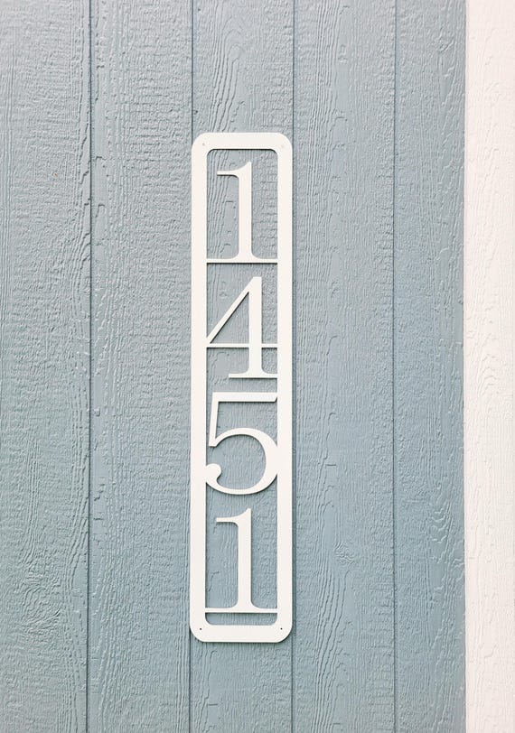 Large vertical address sign | house number sign | industrial digit sign | home address | outdoor sign | metal art | house numbers |
