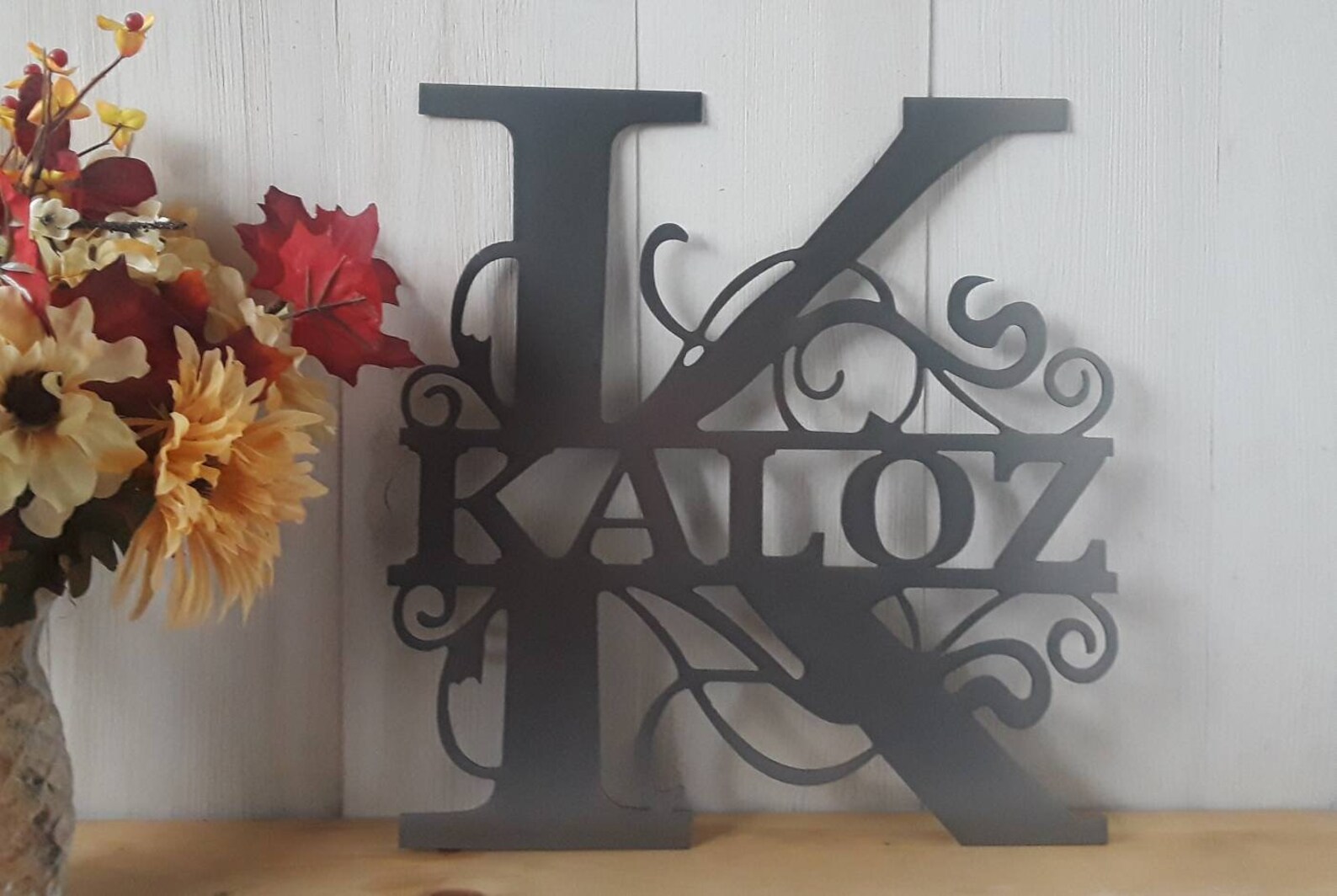 Fancy Scroll Monogram Door Hanger Monogrammed Sign Front Door | Etsy