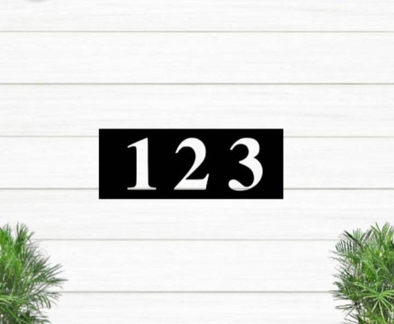 Large Number Address Plaque | Horizontal Address Sign | Metal Address Sign | House Number Sign | Modern Industrial Address | Weatherproof
