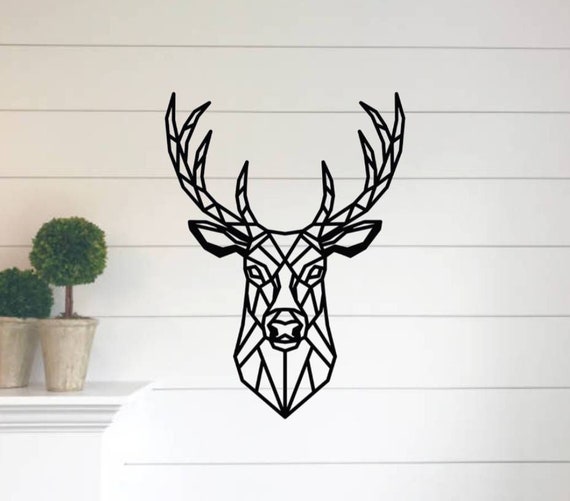Geometric deer sign | deer head sign | geometric deer head sign | metal deer sign | hunter gift | fathers day gift | outdoorsman gift