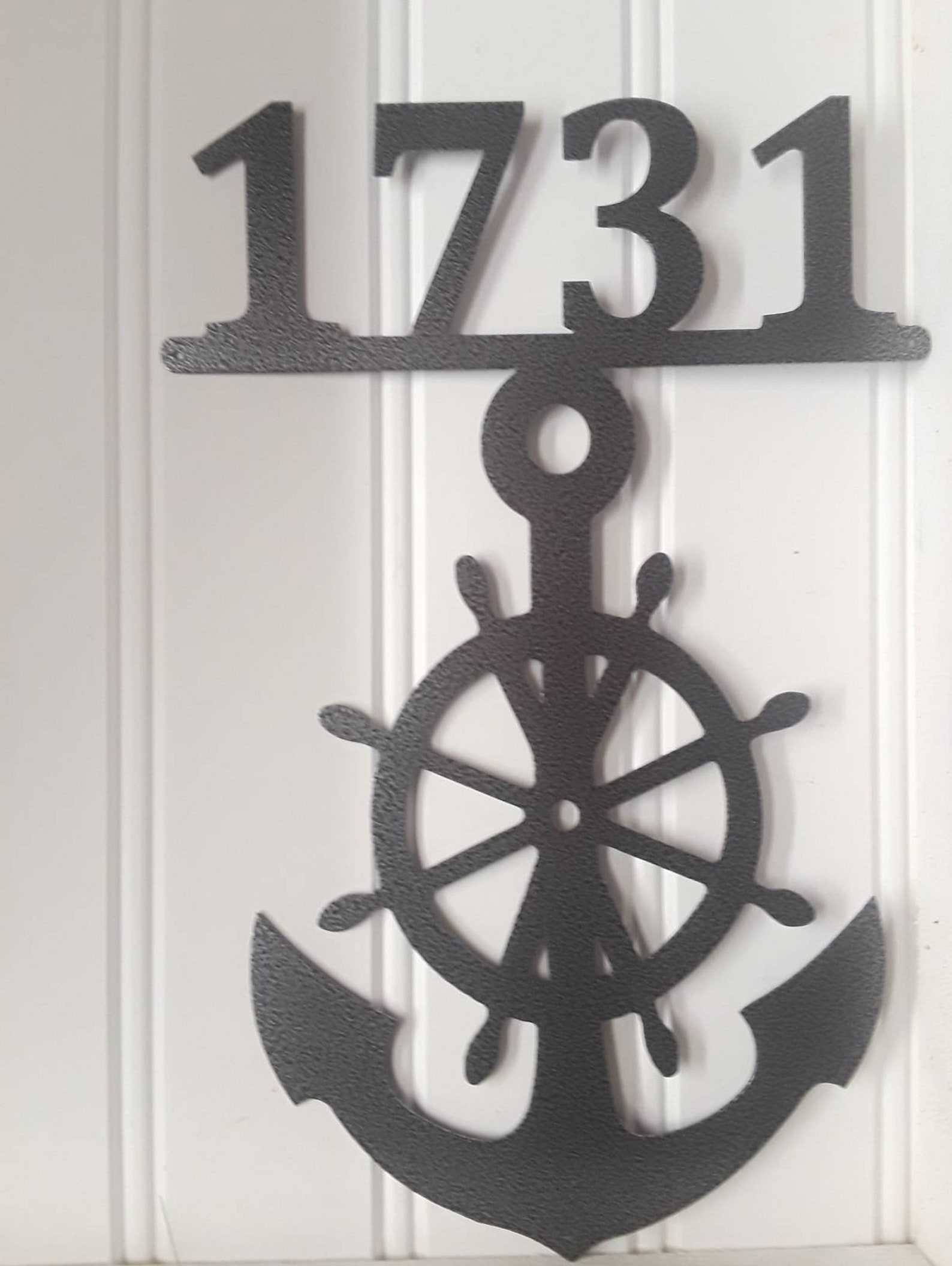 Anchor Address Sign Nautical House Numbers Steel Lake Ocean Etsy