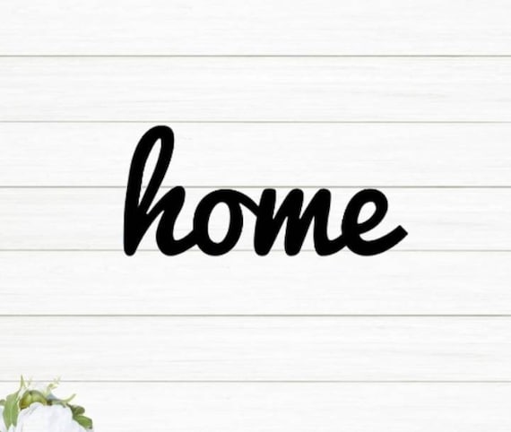 Home sign | fancy home sign| farmhouse style home sign | metal home sign | home entryway sign | home cursive metal word | home sweet home