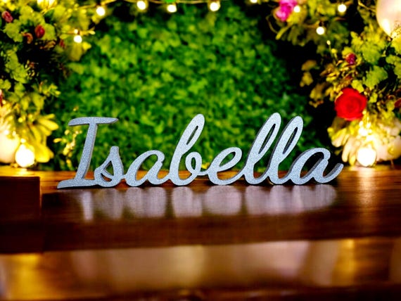 Freestanding Name Sign | Sweet 16 Party Décor | Custom Script First Name Sign | Personalized Last Name Sign | Wedding Décor | Kids Room Sign