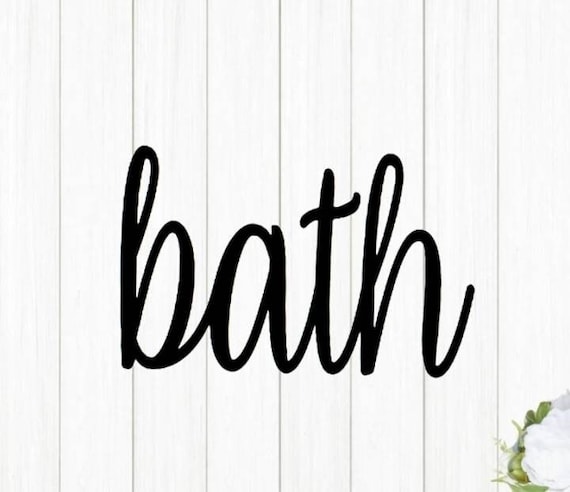 Bath sign | cursive bathroom sign | metal bath sign | cursive word sign | cursive font bath | farmhouse bath sign |farmhouse bathroom decor