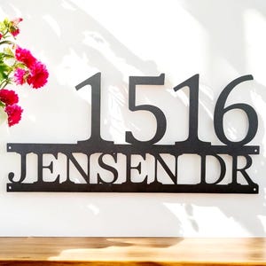 Custom address sign | modern house numbers | street name sign | metal home address sign | horizontal address number | weatherproof address