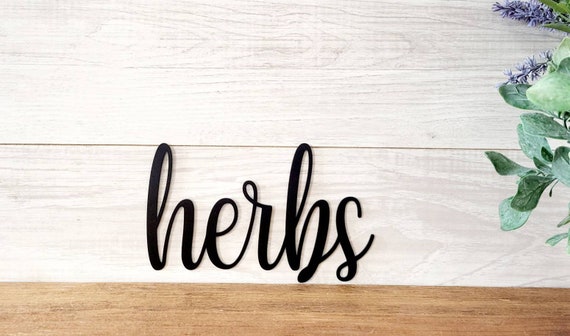 Herbs Sign | Herb Garden Sign |  Herb Garden Markers | Kitchen Decor | Metal Herbs Sign | Herb Lovers Decor | Rustic Word Art