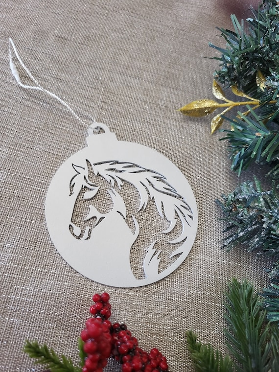 Horse ornament | horse lover gift | metal christmas tree ornaments | horse farmer gift | equine ranch ornament