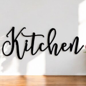 Kitchen Cursive Word Sign Farmhouse Style Kitchen Home Decor Metal Wall ...