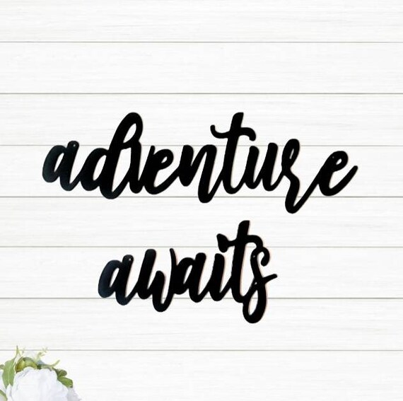 Adventure Awaits Metal Sign | World Traveler Decor - Etsy
