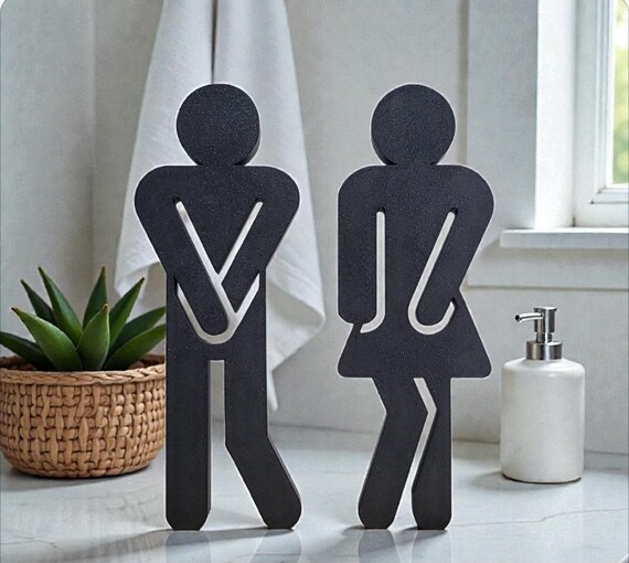 Mini Bathroom People | Mini Bathroom Figures | Wooden Bathroom People | Funny Gotta Go Bathroom People | Wooden People Cutouts