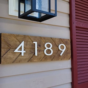Chevron Address Sign | Wood Address Plaque | Chevron Address Plaque | Modern Address Plaque | 3D Address | Horizontal Address Sign