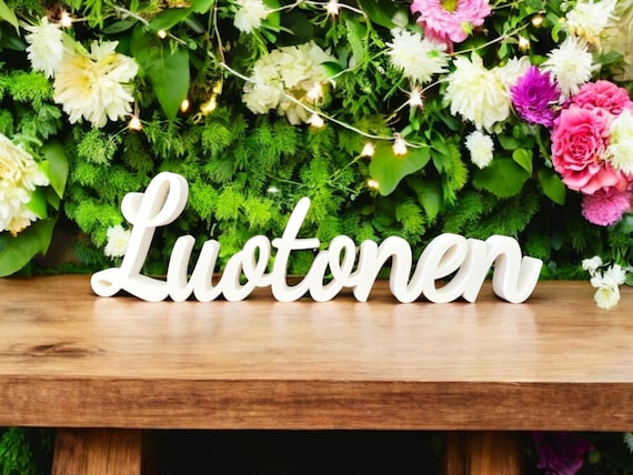 Freestanding Name Sign | Personalized Name Sign | Kids Room Sign | 3/4 Inch Thick Name Sign | Family Name Sign | Script Cursive Word Sign