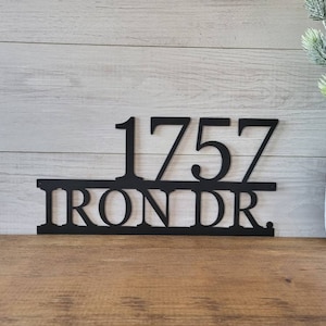 Custom Address Sign | Modern House Numbers | Street Name Sign | Metal Home Address Sign | Horizontal Address Number | Weatherproof Address