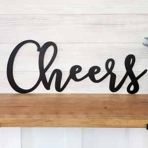 Cheers Sign | Metal Cheers Sign | Script Cheers Sign | Script Font Bar ...