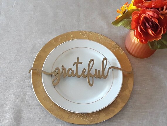 Mini Grateful Sign |  Thanksgiving Place Settings | Party Table Settings | Wood Grateful Sign | Wedding Table Decor | Farmhouse Dining Room