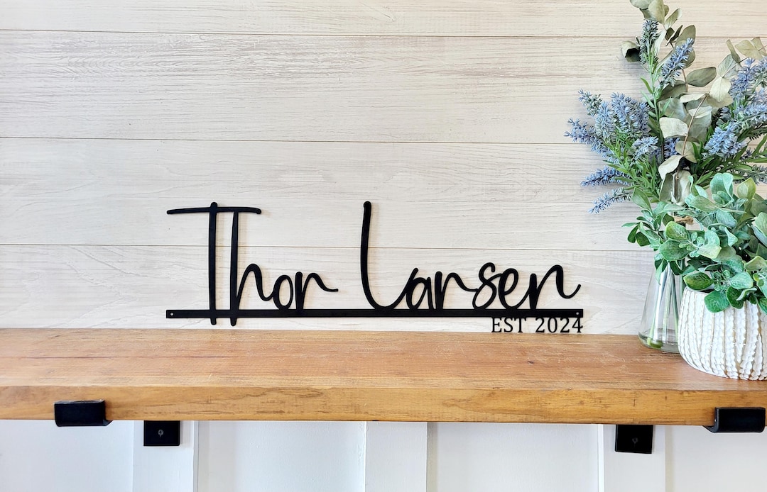 Personalized Family Name Sign | Anniversary Gift | Metal Last Name Sign ...