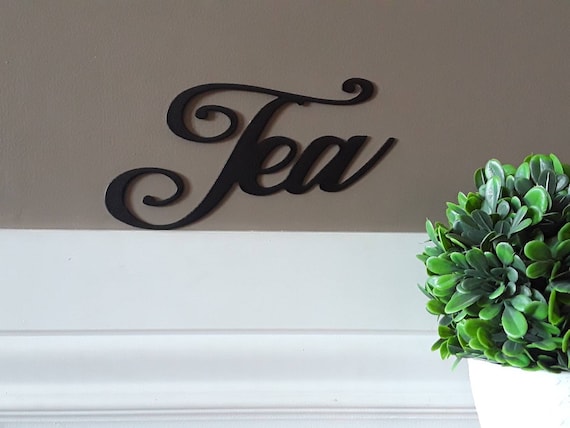 Tea sign | metal tea sign | kitchen decor | tea and coffee bar sign | tea lovers gift | rustic word art | housewarming gift | wall decor
