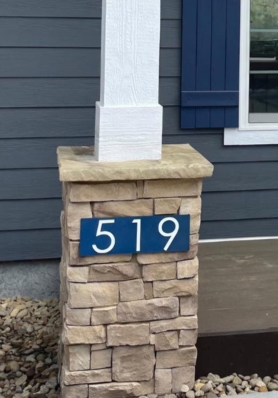 Modern address sign | 3d address sign | horizontal address plaque | steel and pvc address sign | house number mailbox box number sign
